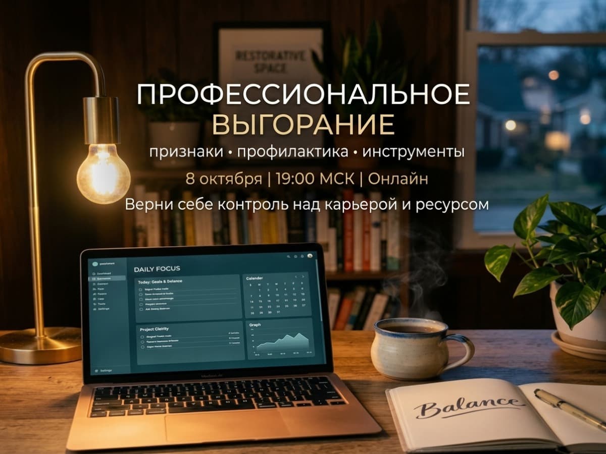 Обложка события Профессиональное выгорание: признаки, профилактика, инструменты» - 1